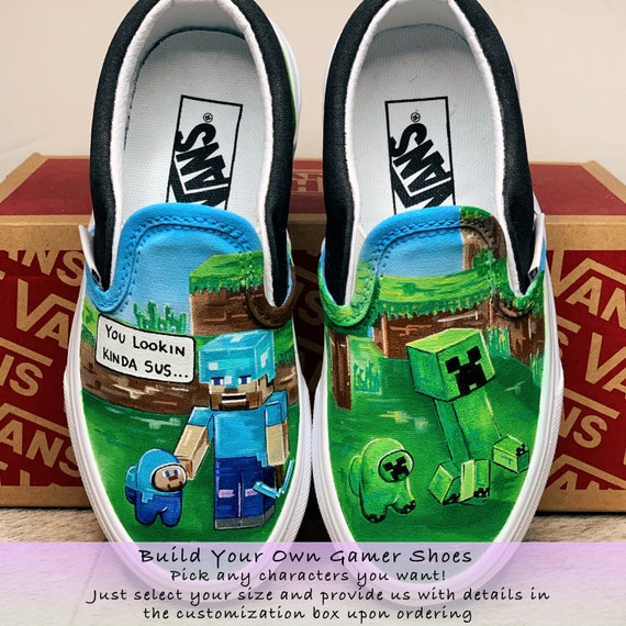 Build Your Gamer Custom Painted Vans In Minecraft | Etsy