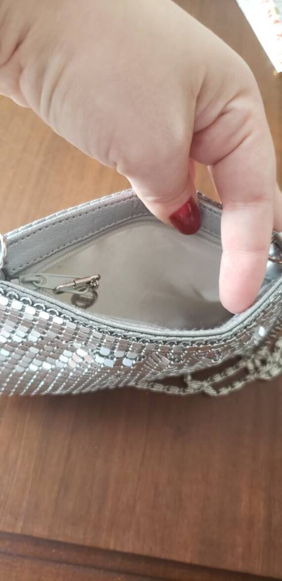 Vintage 1970s Silver Mesh Disco Bag
