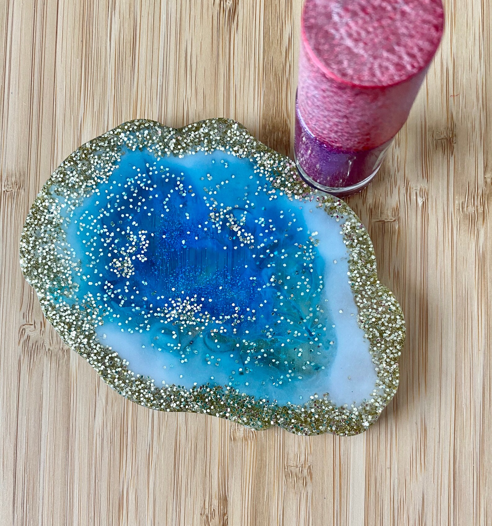 Agate Geode Epoxy Resin Coaster Example Made to Order Etsy