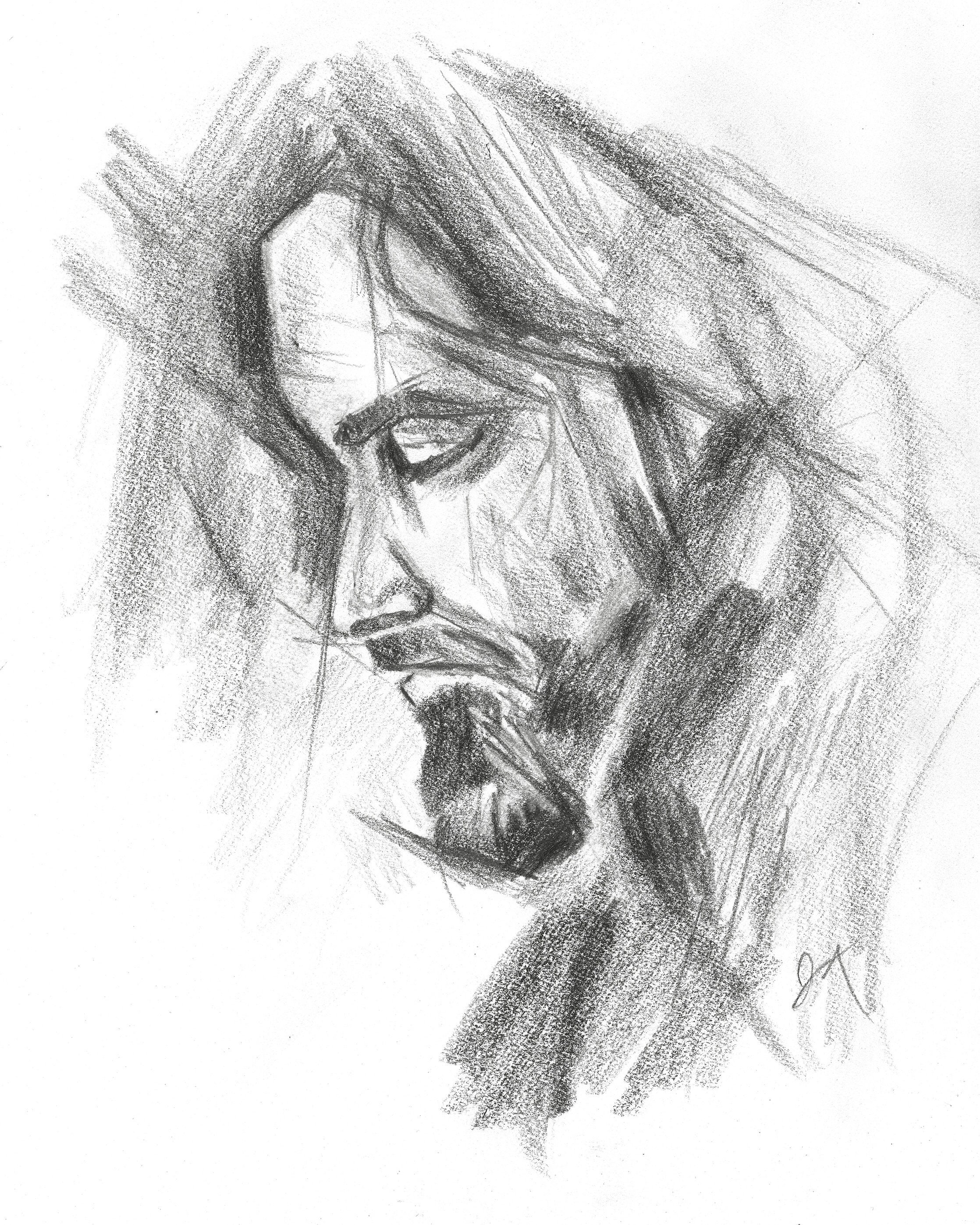 A Sketch of Christ. Christian Drawing. Minimalist Art. Etsy