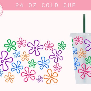 Bikini Unterteil Blumen SVG | Voll wickeln Blumen 24 Unzen Venti kalte Tasse SVG, kein Loch SVG, Floral svg für Venti 24 Unzen Tasse digitaler Download, Sommer