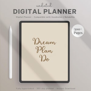 Undated Digital Planner iPad, GoodNotes Planner Undated, ADHD Digital Planner, Monthly Weekly Daily Planner, Hyperlinked PDF Planner