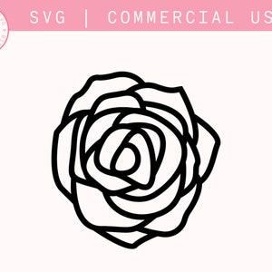 Rose SVG, Rose SVG File, Spring Flower Svg, Rose Flower Svg, Rose Stencil Svg, Rose Line Art, Floral Decal Svg, Valentine Flower Svg