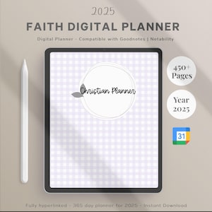 Christian Planner, Faith Digital Planner 2025, Digital Bible Study Journal, Prayer Planner,