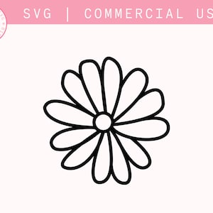 Daisy SVG, Daisy png, Daisy Flower svg, Daisy SVG Cut Files, simple flor svg, botánico svg, jardinería svg, margarita flor clipart,