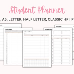 Printable Planner, Printable Student Planner Bundle, Study Planner Bundle, Academic Planner, College Planner, High School, Semester Planner