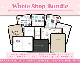 Whole Shop Digital Planner Bundle 2026 | GoodNotes | iPad Planner