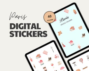 Paris Digital Stickers, Precropped Goodnotes Stickerbook
