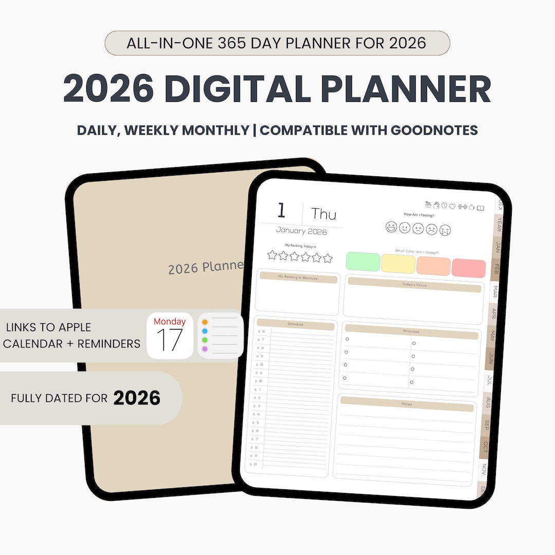 ADHD Digital Planner | 2026 Digital Planner Goodnotes | iPad Planner ...