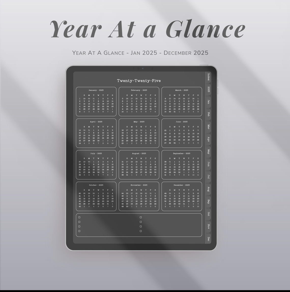 2025 Dark Mode Digital Planner, Night Mode Goodnotes, iPad Dark Planner ...