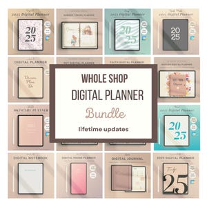 Whole Shop Bundle Digital Planners, Lifetime Access Bundle, Goodnotes Planner Bundle, Digital Planner 2025, Digital Sticker Pack