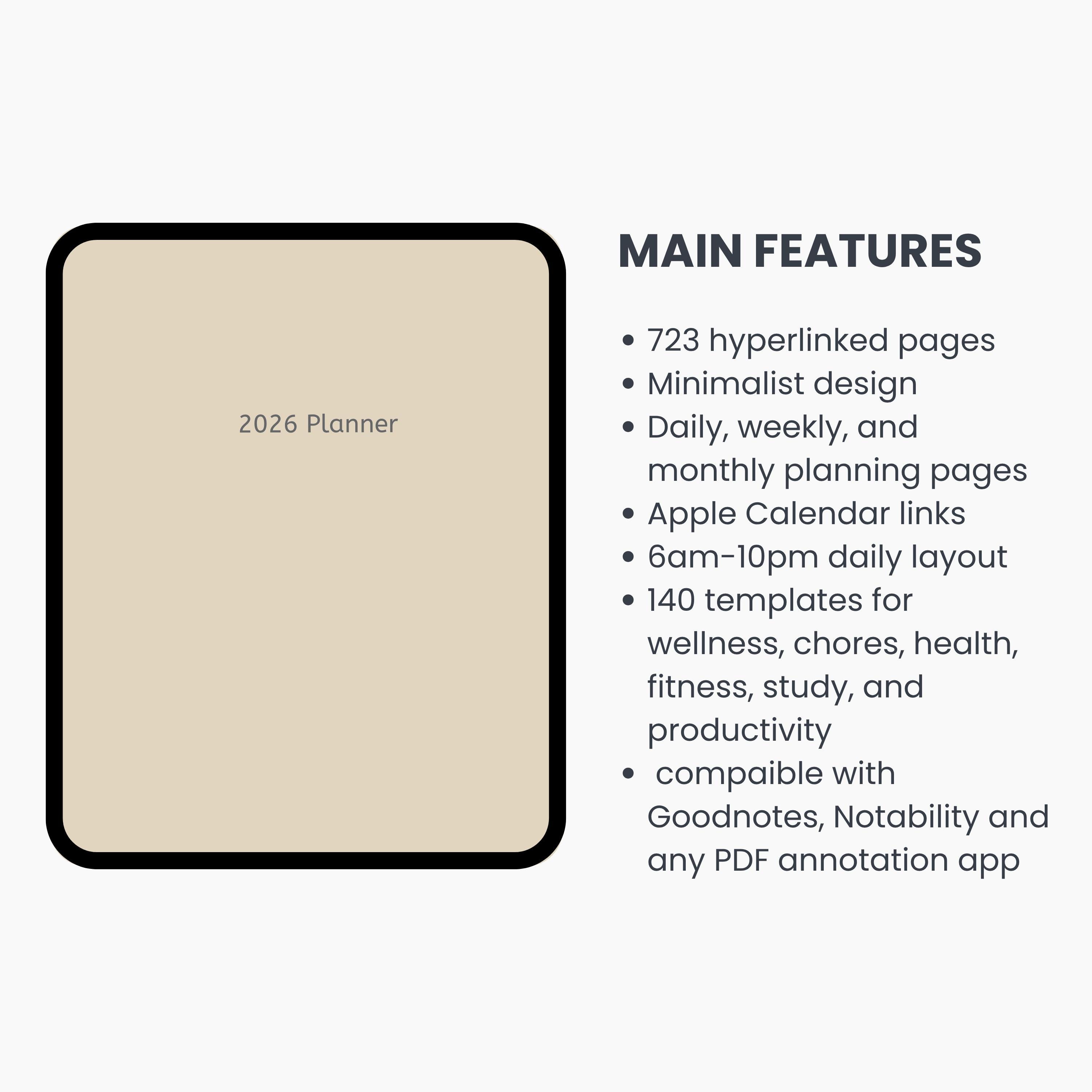 ADHD Digital Planner | 2026 Digital Planner Goodnotes | iPad Planner ...