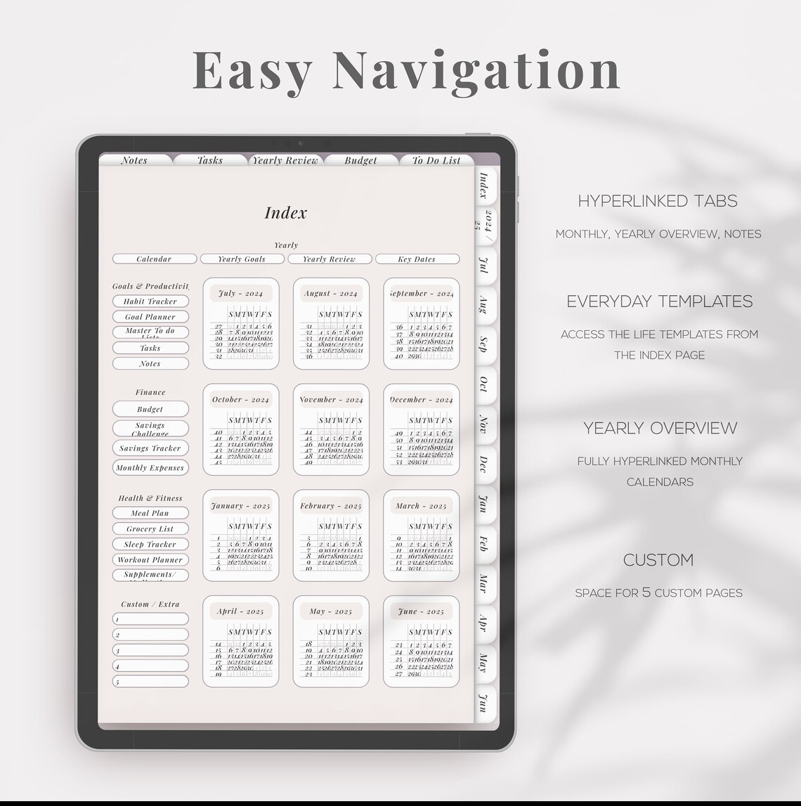 2024 2025 Mid Year Digital Planner, Dated Daily, Weekly, Monthly ...