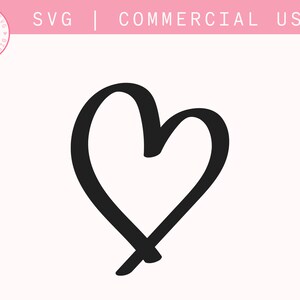 Coeur dessiné main SVG, Doodle coeur, Svg en forme de coeur, coeur simple, Svg amour, Saint-Valentin, coeur mignon Svg, contour, fichier coupé coeur