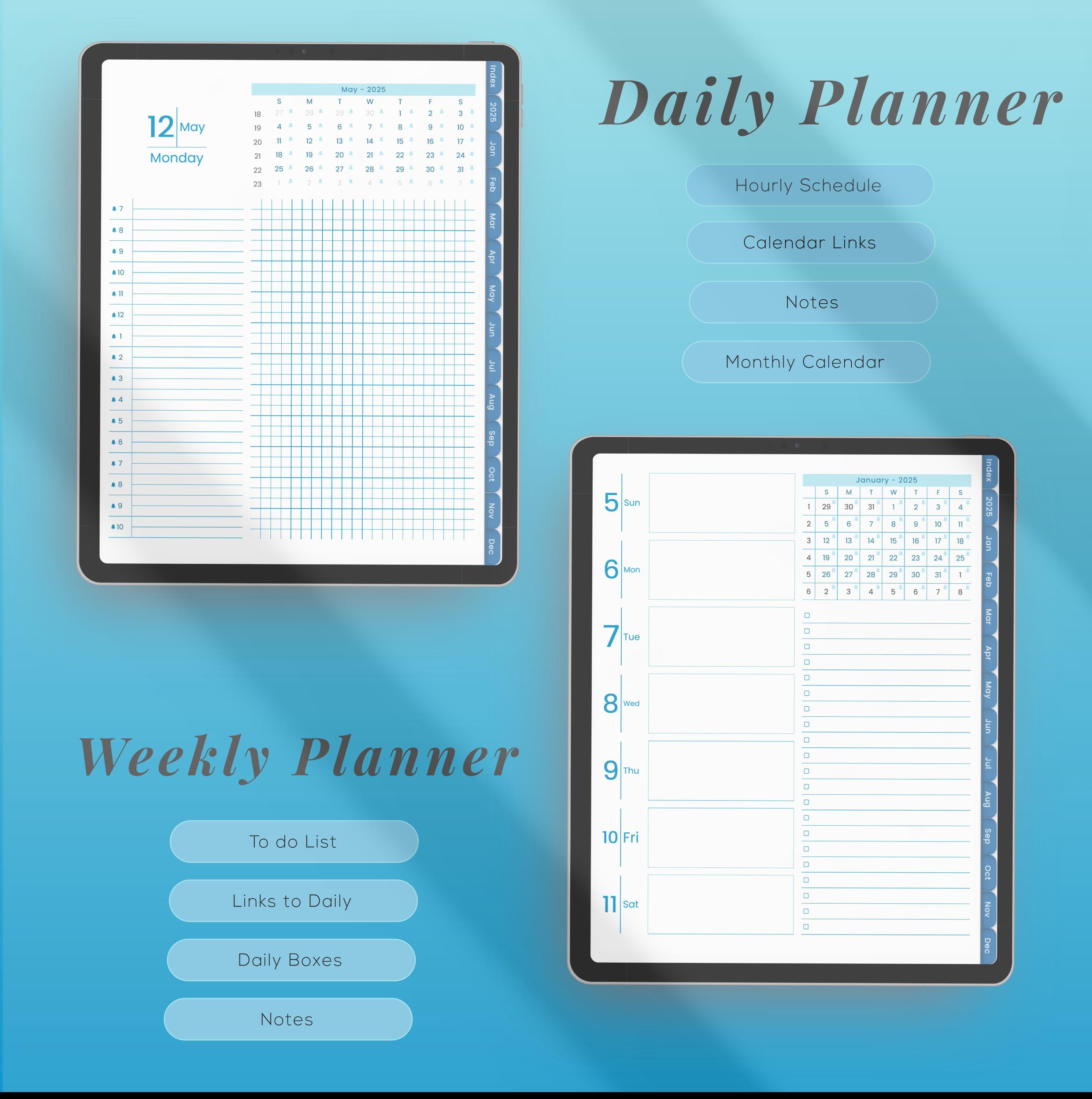 2025 Blue Digital Planner for Goodnotes & Notability (ipad) - Etsy