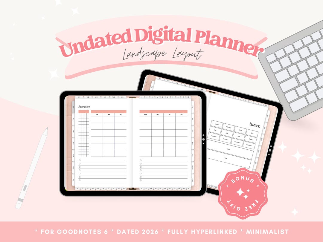 Undated Digital Planner Goodnotes | All-in-one Life Planner, Weekly ...