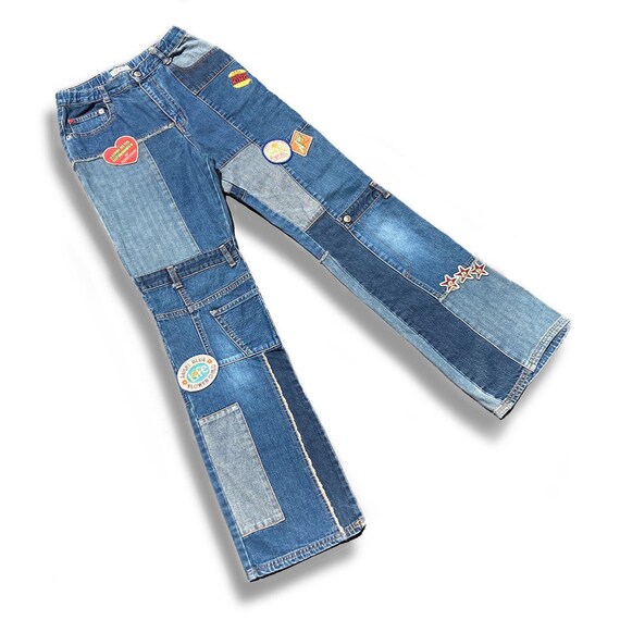 vintage japanese brand Angel Blue patchwork high r