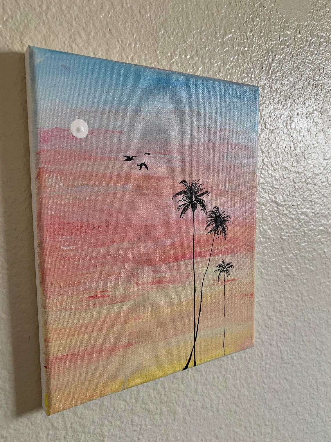 pastel-sunset-w-palm-trees-original-painting-acrylic-etsy