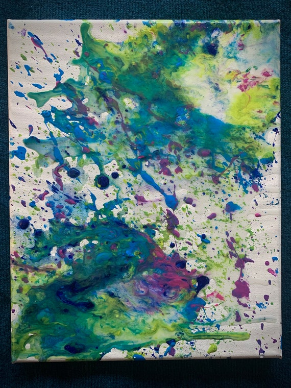 Original Multi Color Acrylic Pour Painting Colorful | Etsy