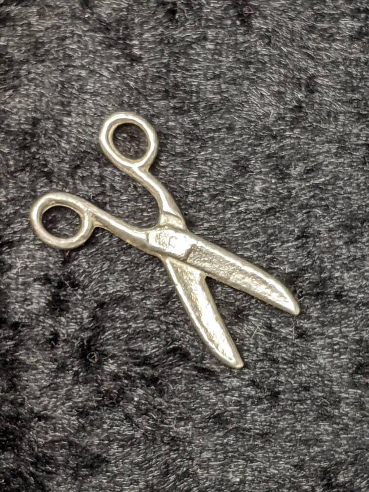 Sterling silver scissors charm Etsy