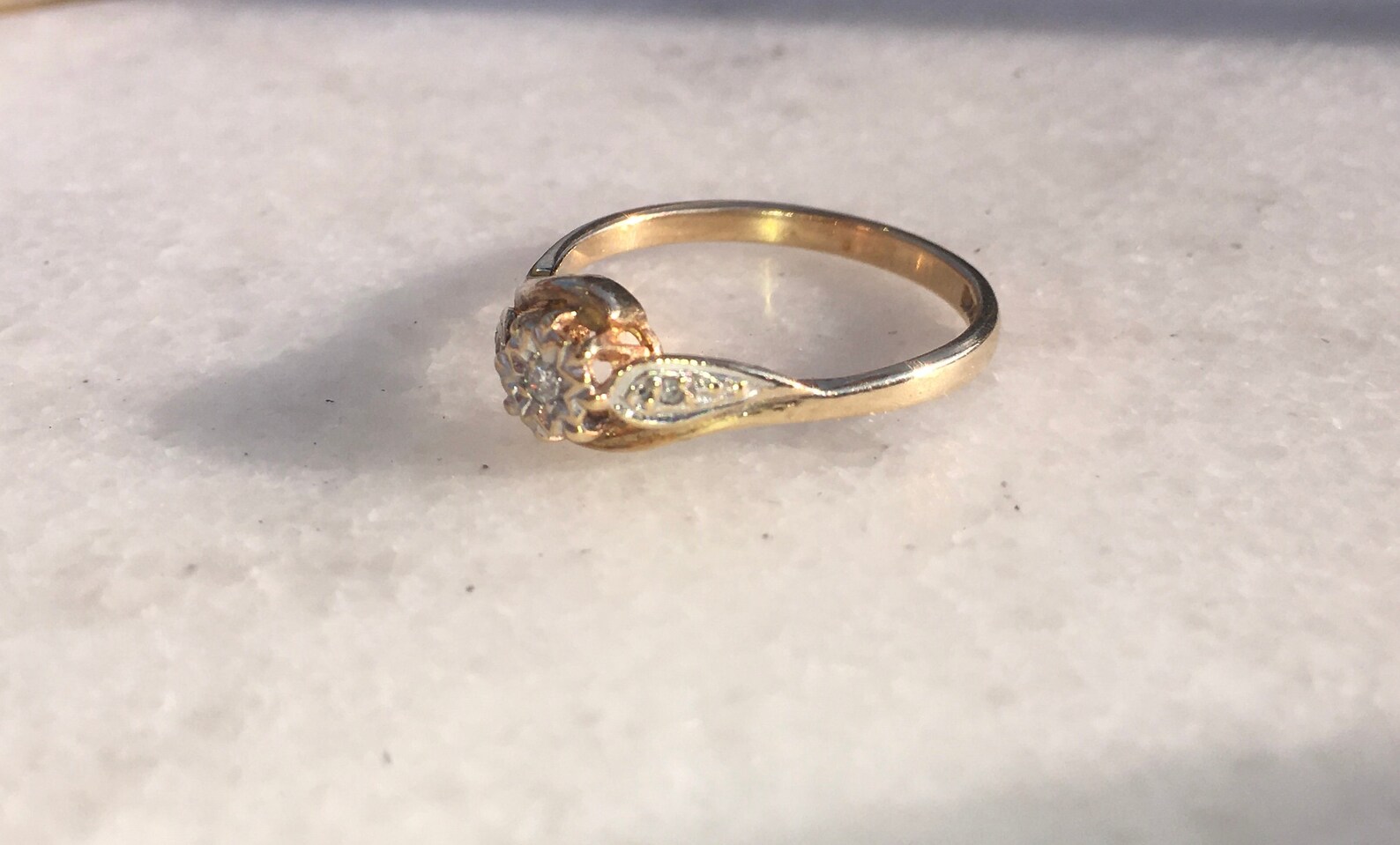 Diamond Detailed Wrap around 1992 9ct Yellow Gold ring | Etsy