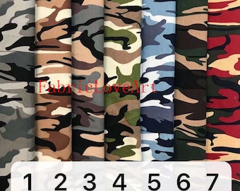 Army Camouflage Print Fabric: 100% Cotton Material, 57&quot; Wide - BTY