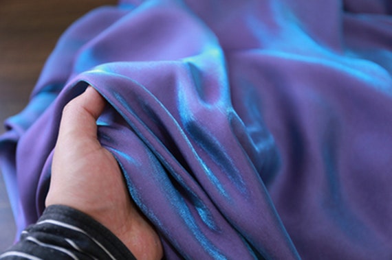 Blue-purple Gradient Cloth Pure Cotton Skin Luster Silk Cloth Breathable  Shirt Pants Skirt Dress Fabric by the Yard 