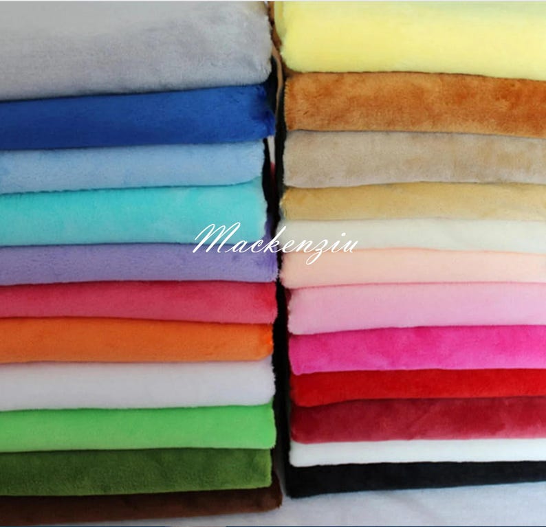 Solid Smooth Minky Fabric: Plush Cuddle Fabric - 65'' Wide By The Yard image 1