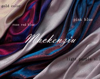 Pink Blue Jacquard Fabric: Flash Aurora Mirage Polyester, 57" Wide