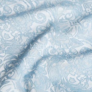 Sky Blue 3D Embossed Jacquard Fabric: Designer Dress & Coat Material