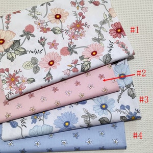 Small Floral Print Cotton Fabric: Summer Dress Quilting Material (1/2 Yard)