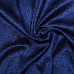 Width 47'' Blue color brocade fabric with blue dragons - jacquard fabric - dragon style brocade fabric - by the half yard