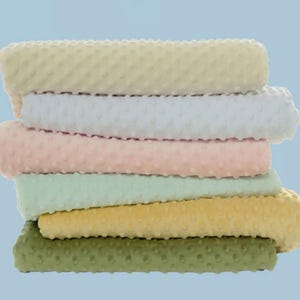 Dot Minky Fabric - Width 63 inch, By The Half Yard