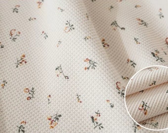 Floral Waffle Fabric, Solids Variety, 1/2 Yard, Yard