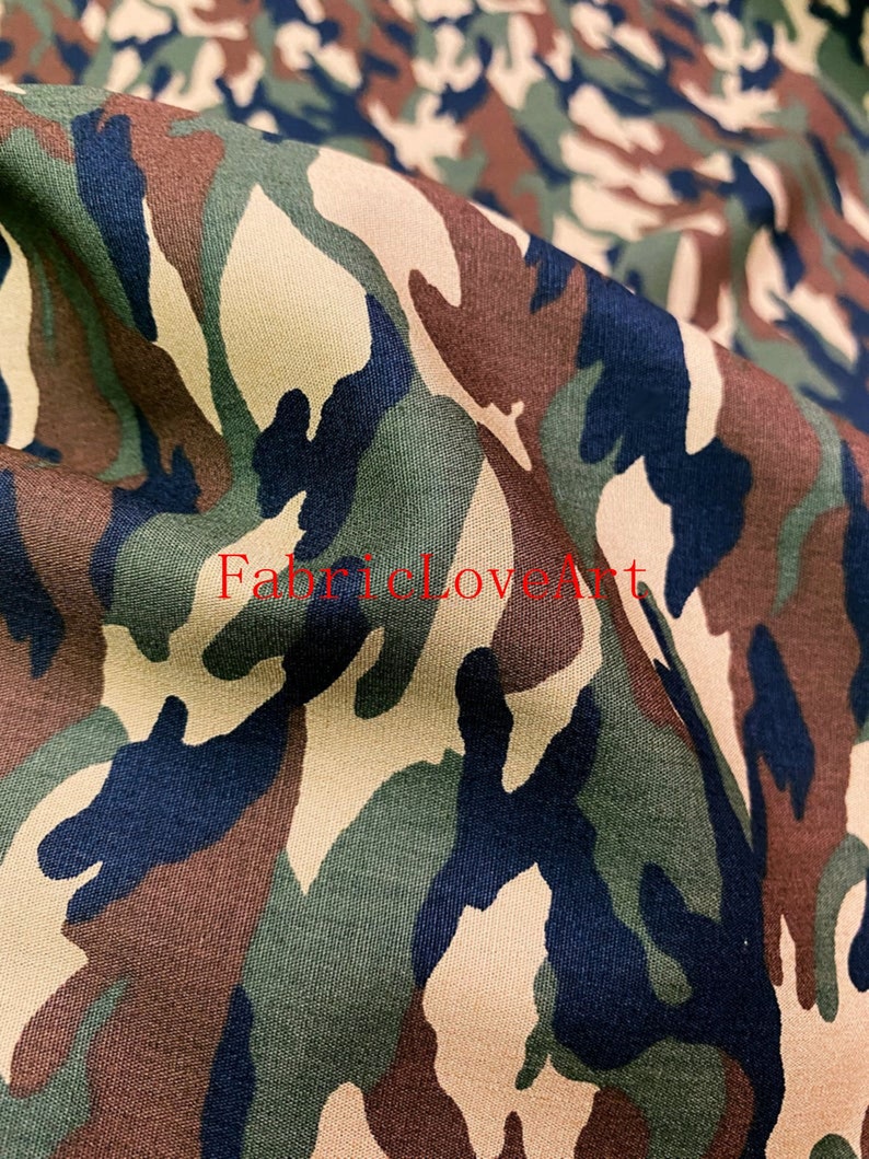 Army Camouflage 100/% Cotton Camou Print Fabric 57\u201dW Material BTY for clothing face masks crafts quilting Sale