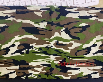 Army Camouflage Print Fabric: 100% Cotton Material, 57" Wide, By The Yard