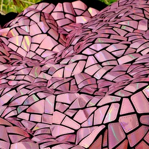 Spegelfärgat silverpaljetttyg: 2-vägs stretchigt broderi med glitter, geometrisk metallic bild 8