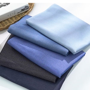 Blue Stretch Denim Fabric: Cotton Spandex Blend, Apparel Sewing, By The Half Yard