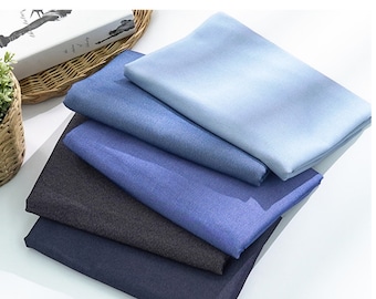 Blauwe stretchdenim: katoen-spandexmix, kleding naaien, op maat gesneden