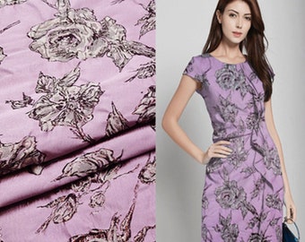 Jacquard fabric - Rose jacquard fabric - Dress fabric - Wedding fabric - Party fabric - by the half yard