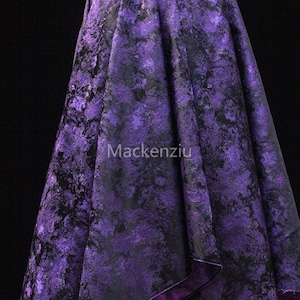 Purple Metallic Embroidered Jacquard Fabric: Gradient Textured Designer Dress
