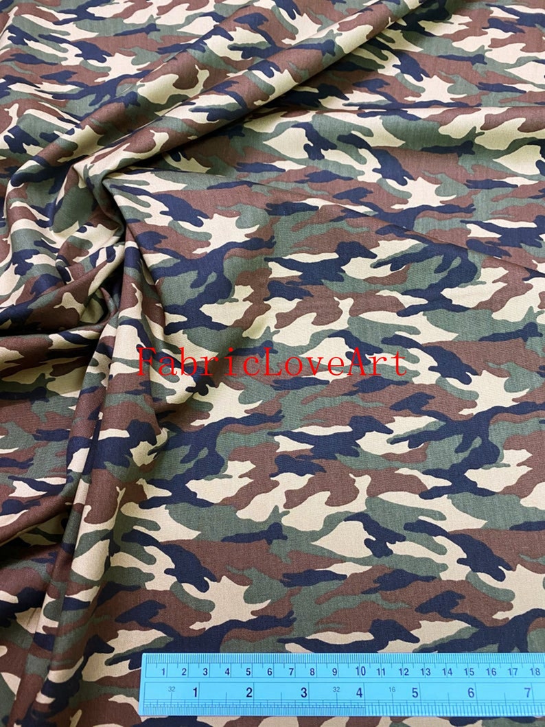 Army Camouflage 100/% Cotton Camou Print Fabric 57\u201dW Material BTY for clothing face masks crafts quilting Sale