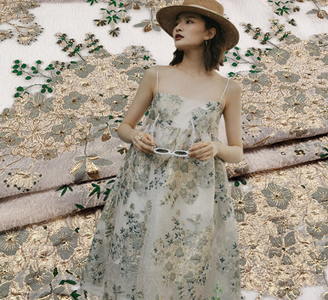 Jacquard Fabric Organza Cut Floral Fabric Dress Fabric Wedding Fabric