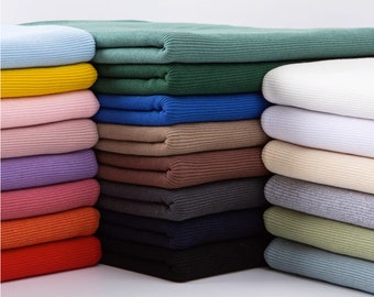 Cotton Ribbing Knit Fabric: Elastic Stretch for Cuffs, Waists, Necklines(20cm Length)