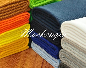 Cotton Ribbing Knit Fabric: 40 Colors Stretch Knit, Cuffs & Waistbands, Length 20cm