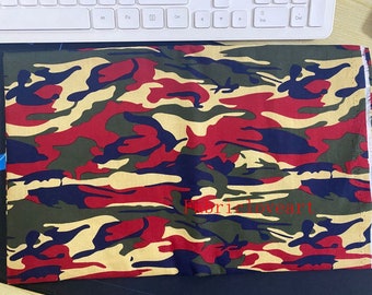 Army Camouflage Print Fabric: 100% Cotton Material, 57" Wide