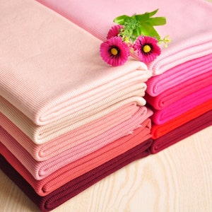 Cotton Elastic Ribbing Knit Fabric: 40 Colors, Cuffs & Necklines