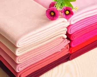 Cotton Elastic Ribbing Knit Fabric: 40 Colors, Cuffs & Necklines