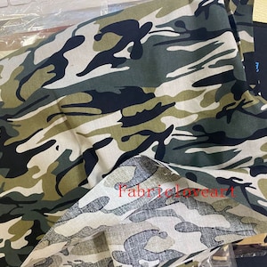 Army Camouflage 100/% Cotton Camou Print Fabric 57\u201dW Material BTY for clothing face masks crafts quilting Sale