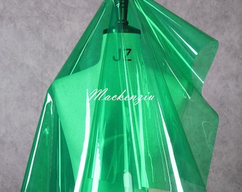 Green Transparent TPU Fabric: 48" Wide, Soft & Clear - By The Half Yard